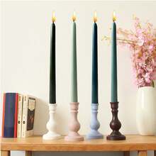 Conjunto de 4 velas verdes comuns de 25 cm (10 polegadas), cada uma com duração de 8 horas, diversas opções de cores, ideais para decoração de casa, quarto, feriados, festas, casamentos, escritórios, presentes de volta às aulas, presentes para melhores amigas, presentes para mulheres e presentes de inverno. - Multicolorido - Ver 4