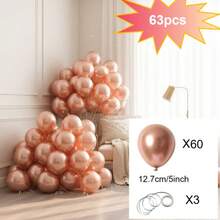 63 pezzi/123 pezzi (1 set) Decorazione palloncini per festa in oro rosa, set di arco e ghirlanda di palloncini, albero di palloncini fai-da-te, arco di palloncini, compleanno, matrimonio, San Valentino, decorazione festa, festival, profumo di palloncini per matrimonio, set di palloncini - Multicolore - Visualizzare 14