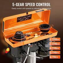 Taladro de banco  de 8 pulgadas, taladro de mesa, 750-3200 RPM, ajustable - 8 pulgadas - Ver 3