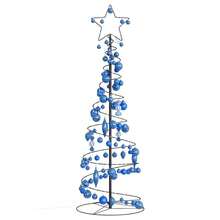 LED Christmas Tree With Baubles 100 LEDs Warm White 150 Cm - Blue - View 4
