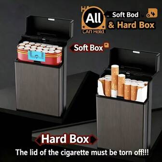 大容量加厚香烟软硬包装通用翻盖便携式防压防潮防水香烟盒