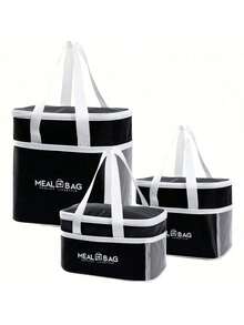 1pc Double Layer Insulated Lunch Bag, Large Capacity Lunch Box Leakproof Durable Cooler Tote Bag With Adjustable Shoulder Strap For Work Office Picnic Travel