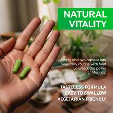 MEGNETA Moringa Capsules - 12000mg Pure Moringa Powder, Rich In Antioxidant, Energy, Light Beige Health, Gut Health, Immune, 60 Capsules - One bottle - Trial stage - 查看 8
