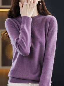 Women Knit Tops - Purple - View 2