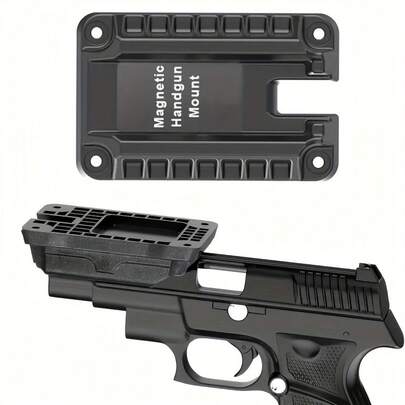 D&D    1pc Quick Draw Magnetic Gun Holder - Concealed Mount Pistols, Rifles & Firearms - Black, Ambidextrous Design, Secure Magnetic Storage, Trucks, Walls, Desks & Indoor Use, Wallmounted |   Durable Polymer Construction, Gun Accessories