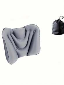 1/2 piezas Almohada inflable de soporte lumbar para viajes en avión, coche, tren, silla de oficina, cojín de soporte lumbar portátil, diseño de inflado manual, sin necesidad de energía, lavable a mano, cómodo para todas las estaciones, decoración navideña, regalo personalizado para el hogar, decoración de habitación, esencial para viajes - Multicolor - Ver 9