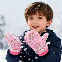High-Quality Winter Snow Gloves For Boys And Girls - Full-Finger Warmth, Soft Polyester Material, Machine Washable, Perfect For Skiing, Snowboarding And Outdoor Activities. Winter Gloves, Cold Weather Gear, Durable Cold Weather Gear, Outdoor Gear. - Multicolor - View 4