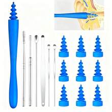GSYY Ear  Removal Tool 2025 Q- With Reusable And Washable Soft Silicone Ts For Effective Eaing Cprehensive Ear  Removal Kit Includes 7 Derent Types Of Eaer Tools In Lake Blue Color For  And Hienic Use At He Or Travel - 米色 - 查看 3