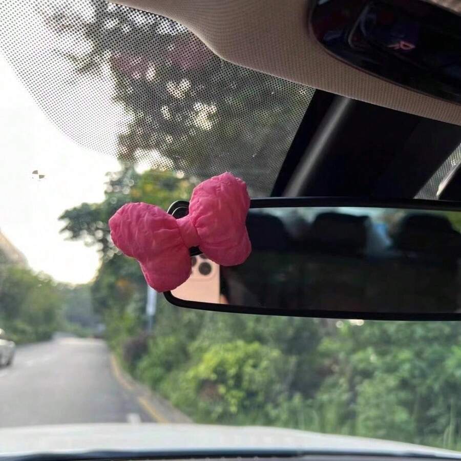 Cute Bow Car Decor Ornament, Creative Strong Adhesive Hook For Car Interior, Women's Car Accessories, Gift For Friends - Multicolor - View 1