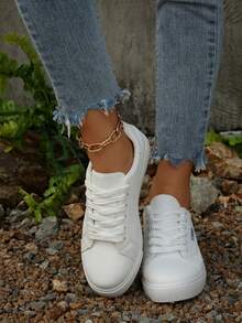 2025 Tênis Casuais de Primavera/Outono com Cadarço para Meninas Adolescentes, Sapatos Esportivos Versáteis para Estudantes