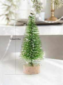 1pc/3pcs Mini Gradient Christmas Tree Decorative Ornament, Artificial Bottle Brush Christmas Tree With Wooden Base, Suitable For Christmas Decoration, Christmas Party, Home Desktop Decor And Photography Decoration, Home Decor, Christmas Decor, Room Decor - Multicolor - View 18