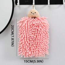 Quick-Dry Hanging Hand Towels - Instant Absorbent Fingertip Towels With Suction Cup-Like Holder, No- & Hygienic One-Touch Access & Bathroom - White/Grey/Black (Fits, Walls) - Compact Wet WipeBathroom Accessories Kitchen & Bathroom Towels - 粉色 - 查看 5