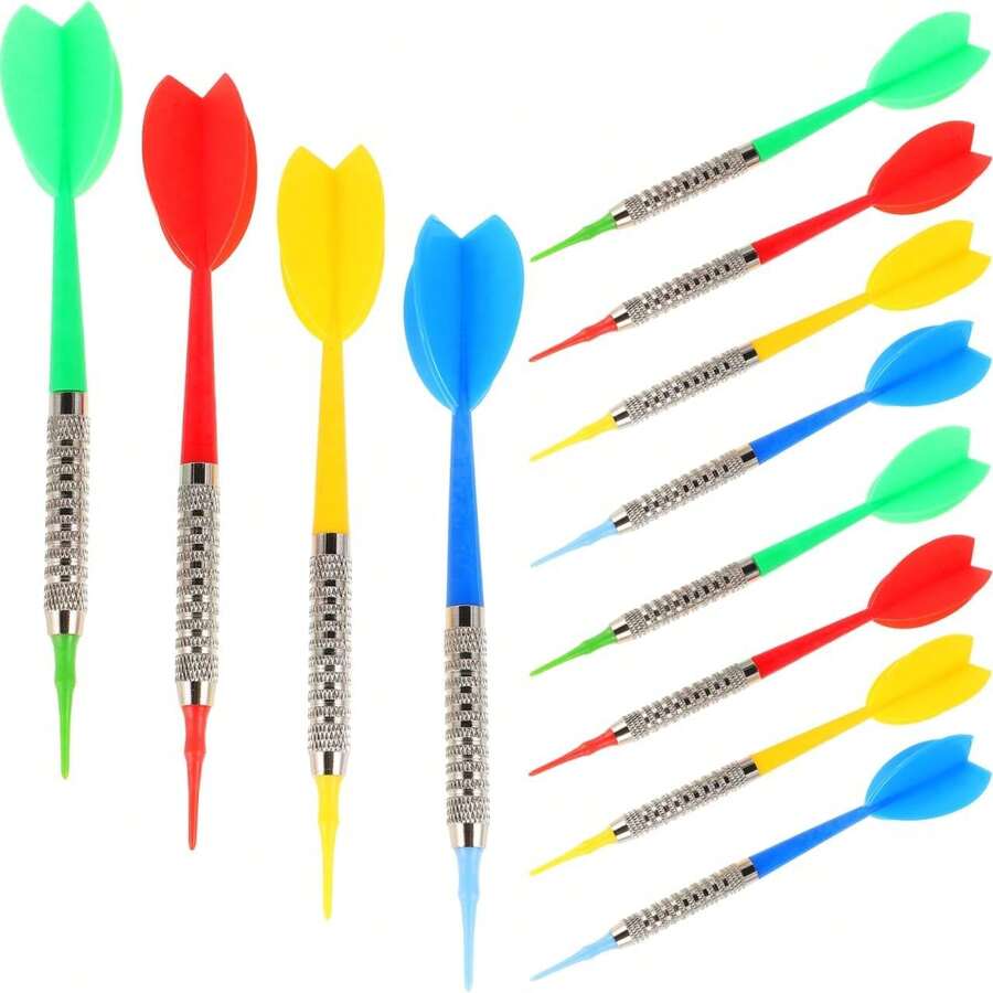 12 Piezas Juego De Dardos Juguete Potenciador Punto Dardos con Punta De Plástico Dardos con Punta De Plastico Planchar - 1 - Ver 1
