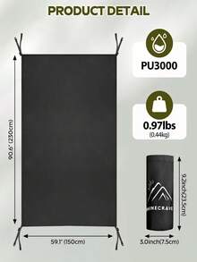 blazehike Premium Tent Footprint, PU3000,Oxford Ripstop Fabric, Durable ,Tarp Ground Sheet For 2 Person Backpacking Tent Floor Protector For Hiking, Camping, Beach And Picnic (Rectangle(90.6" L X 59" W) - Rectangle - View 2