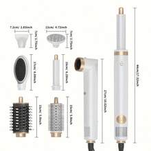 6-In-1 Multi-Functional Hot Air Brush & Hair Dryer | 200M Negative Ions, Self-Cleaning (Reverse Dust) | Adjustable Curling Head (Left/Right) | Long-Lasting Brushless Motor, Great Christmas, New Year & Thanksgiving Gift - EU F Type Plug(220-240V) - View 4