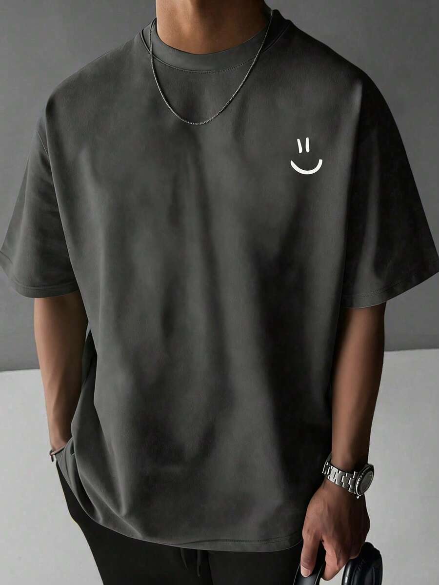 1 pezzo Maglietta grafica casual e ampia  per ragazzi e adolescenti, adatto per uso all'aperto, pendolarismo, primavera/estate/autunno