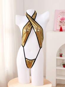 Sexy Women's Jumpsuit, Clubwear Style, Suitable For Party Celebrations - Gold - View 3