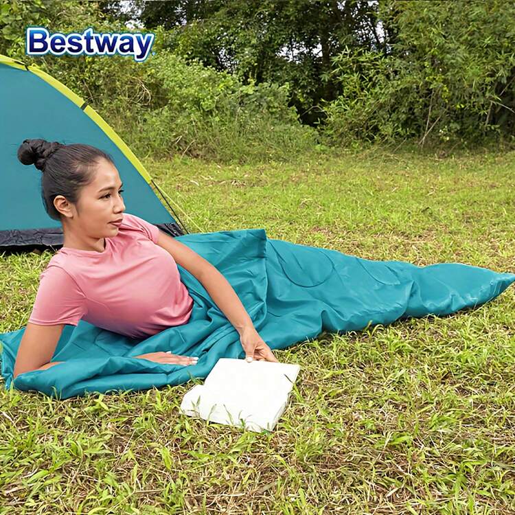 Bestway 68099 Adult Sleeping Bag, Lightweight, Easy To Carry, Warm Sleeping Bag, Camping Essentials, Hiking, Outdoor Travel With Compression Bag - Blue - View 2