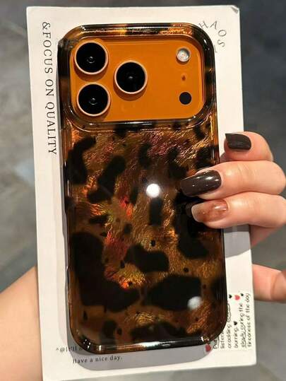 Luxury Leopard Shell Texture Phone Case, Suitable For IPhone 17 Pro Max, 17 Pro, 17 Air, 17, 16, 15, 14 Plus, 13, 12 Pro Max, 11, Fashionable Shock-Resistant Back Cover