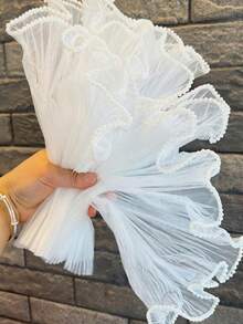 1pc Pearl Wave Yarn, Flower Packaging Net, Flower Bouquet Flower Shop Packaging, Valentine's Day Flower Packaging Materials, Pearl Wave Flower Packaging Materials, Rose Net Veil, Valentine's Day, Wedding, Mother's Day Bouquet Packaging, Flower DIY Packaging Wave Yarn - Multicolor - View 3