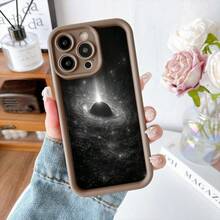 Cubierta de teléfono con diseño de agujero negro estrellado color negro para iPhone 14 Pro Max funda protectora elegante para uso diario y viajes - Burdeos - Ver 5