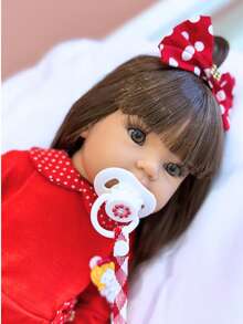 Reborn Baby Girl Doll With Accessories + Documents - 紅色 - 查看 5