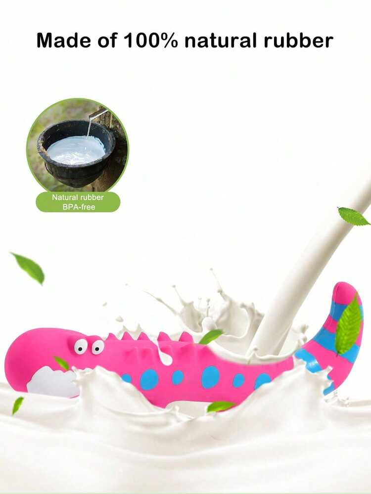 绿色蜥蜴造型乳胶发声狗玩具，耐用耐嚼，可缓解无聊并清洁牙齿，互动宠物玩具 - 彩色 - 查看 8