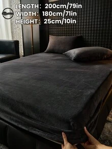 1件纯色水晶绒床单，床上用品，床垫保护套，床罩，柔软家纺，透气防起球床垫垫，柔软亲肤，多种颜色可选，家居装饰，柔软舒适的卧室床上用品，时尚床垫罩 - 彩色 - 查看 40