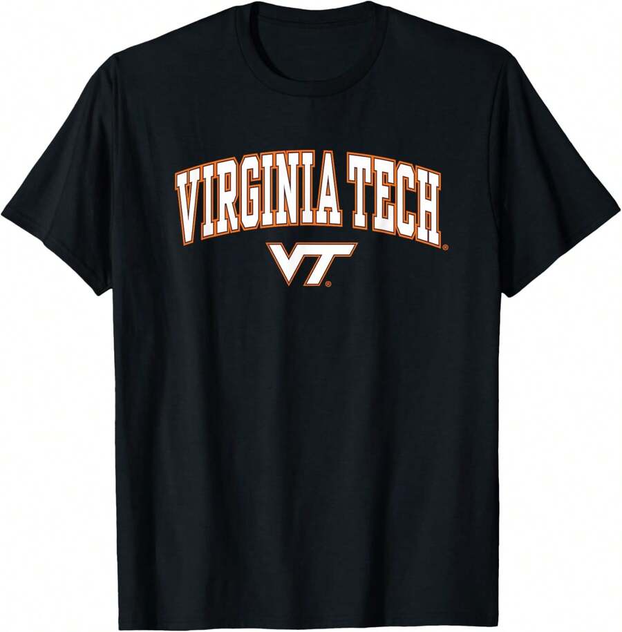 Virginia Tech Hokies Arch Over Black Officially Licensed T-Shirt - màu đen - Xem 1