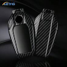 适用于宝马5系、7系G11、G12、G30、G31、G32、I8、I12、I15、G01、X3、G02、X4、G05、X5、G07、X7的碳纤维纹理ABS汽车钥匙壳保护套，钥匙扣 - BMWD款 - 查看 2