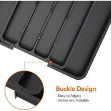 Silverware Drawer Organizer, Expandable Utensil Tray Kitchen, Flatware And Cutlery Holder, Adjustable Plastic Storage Spoons Forks Knives, 8.5 Inch - 14.1 Inchx 12.1 Inch, Black - 黑色 + 中號(8.5-14 英寸寬 x 12 英寸深) - 查看 7