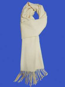 1pc Solid Color Men Scarf, Knit Tasseled Long Scarf/Neck Warmer For Autumn And Winter, Versatile Boyfriend Gift Men AccessoriesMen Scarves - Black - View 4