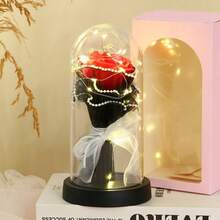 Birthday Gifts For Women Or Girlfriend,Beauty Rose In Glass Dome,Rose Forever Flowers With Lights,Mom Gift,Romantic Gifts For Anniversary Rose Flower Gifts - SR - 查看 2