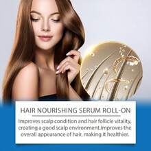 Hair Nourishing Serum Roll-On 25ML, Infused With Ginger Root & Rosemary Improve Scalp & Hair Healthy Environment Oil Balance Strength Hair Roots Deeply Nourishing Shiny Smooth Hair Suitable For All Hair Types