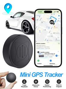 Mini Car GPS Locator, Portable Car GPS Tracker, Anti-Lost Real-Time GPS Tracking Device, Magnetic GPS Car Locator, Hidden Global Coverage Positioning Tracker For Car, Pet,, Bag, Wallet (SIM Card Not Included) - Black - View 2