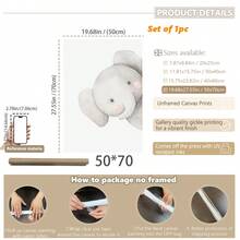 1pc, Canvas Wall Art, Framed Nursery Wall Art, Animal Motifs, Nursery Wall Decor, Plush Animals, Baby Animal Designs, Wildlife-Themed Nursery, Wildlife Patterns Nursery Wall Decor Suitable For Children's Room Decor, Nursery Decor, Parenting Room Decor, Kindergarten Decor, Boys' Room Decor/Girls' Room Decor, Playroom Decor Waterproof. Party Decor Gift - Multicolor - View 16