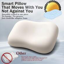 Almohada para dormir de lado - Almohada cervical ergonómica suave para alivio del dolor de cuello, funda de almohada de seda de hielo sin cremallera (blanco) - Blanco - Ver 6