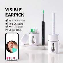 GSYY Ear  Removal Eye Cleaner With Camera 1080P Earscope 6 LED Lig Eaing Kit With Sage Base 12 Ear Oon Ideal For He Use And Travel Convenient And  Ear Care Solun For Wen And Men - trắng - Xem 3