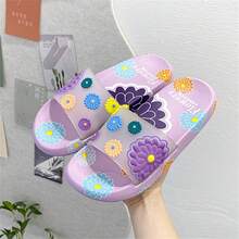 New Cute Floral Slippers For Women, Soft Sole Non-Slip Odor-Resistant Indoor Outdoor Daily Wear Bathroom Slippers, Summer - Violet Purple - View 7