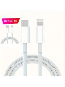 20W USB-C 转 Lightning 数据线，超快充电，Type-C 转 Lightning。Type-C 充电线，兼容 14/13/12/11/Mini/Pro/Max/iPad 8/Air - 白色，1 米/3.28 英尺，2 米/6.56 英尺 - 彩色 - 查看 7