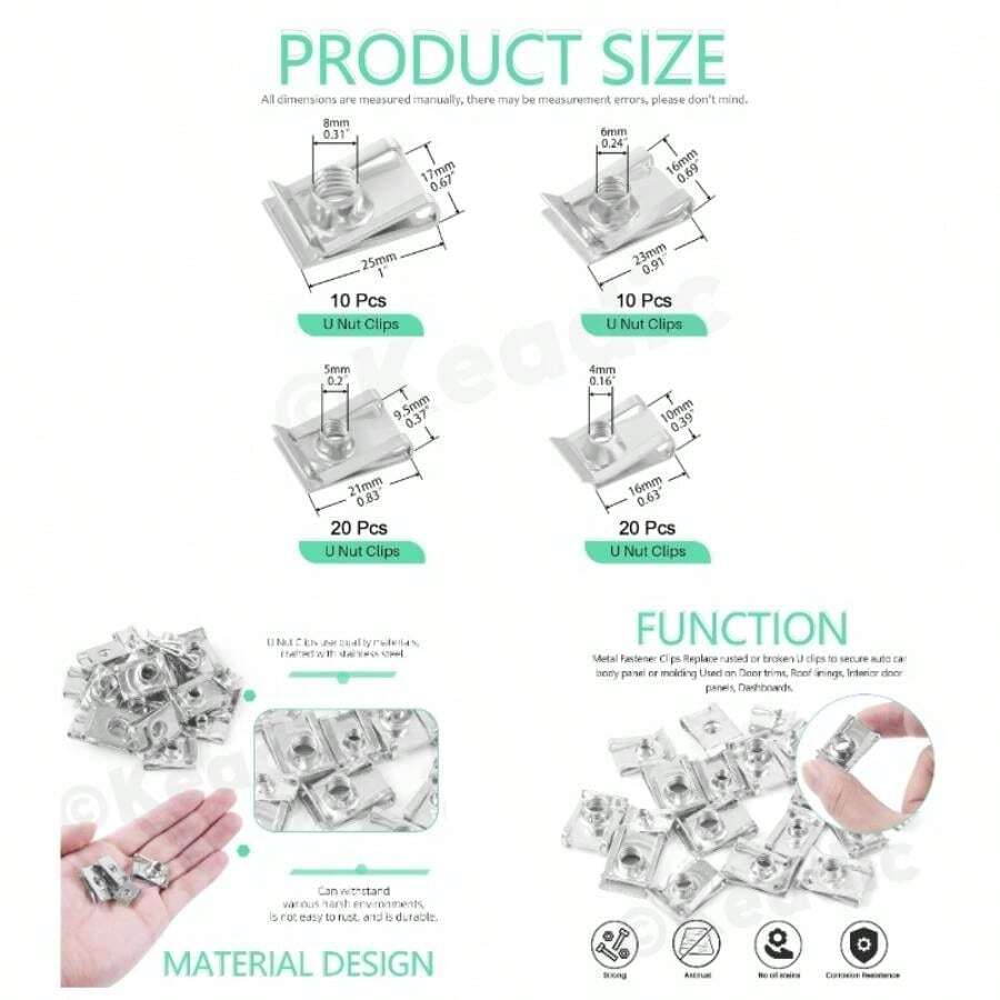 Ranuras de clip tipo U, M4 M5 M6 M8 Auto Car U - Clip Door Panel Interior number4 - número2 - Ver 1