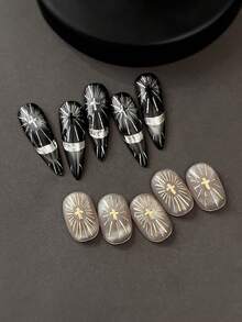 1pc Luxury Gold Bronzing Cross Nail Stickers Jewelry New Craft Light Decorative Stickers Nails - Dusty Pink - View 3