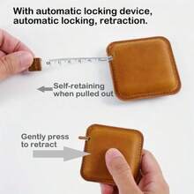 Cinta métrica extensible de cuero, de 152,4 cm, de doble cara, herramienta de medición de tela para sastre, con bloqueo positivo, estilo retro, adecuada para oficina y suministros escolares