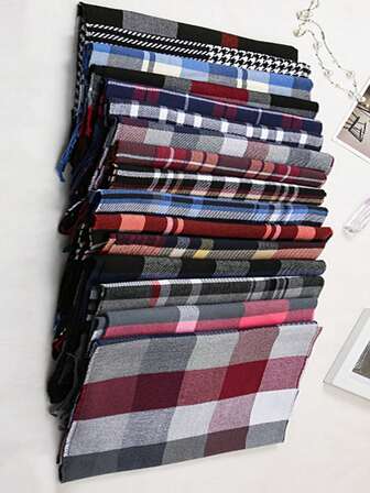 1pc Autumn/Winter New Men & Couples Scarf/Neck Warmer, Lazy Street Style British Plaid Tassel Warm Soft Comfortable Shawl, Suitable For Daily Use