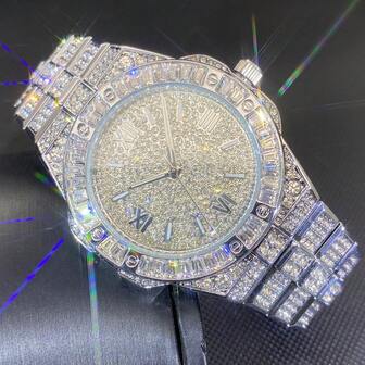 Reloj de pareja de negocios clásico con diamantes de hielo, reloj clásico de lujo con diamantes de hielo, reloj de marca de moda hip hop AAA, producto talla grande vendido