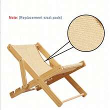 Cat Lounger, 2 In 1 Foldable Cat Sisal Chair For Indoor And Outdoor, 4 Position Adjustable Hammock, Beach Chair, Pet Sisal Mattress, Removable Blanket, Wear Resistant Won't Lose Crumbs, Suitable For Small And Medium Cats - 彩色 - 查看 12