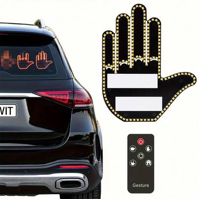 Hareket Sensörlü LED Parmak Işığı, 4 Mod, Pille Çalışır, Eğlenceli Sürüş Aleti, Mükemmel Hediye Seçeneği (Piller Dahil Değildir), Yaratıcı Araba Aksesuarı