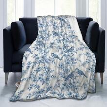 Blue And White Throw Blanket, Soft Blanket 60"X50", Washable Country French Design, For Home Blue And White Decor Spring, Summer, Fall, And Parties, Perfect Birthday Christmas Mother's Day Gift Size 70x140cm/27.56x55.12 In - 彩色 - 查看 3