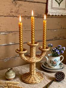 4 Pcs 10-Inch (Approx. 25.5cm) European-Style Long Pole Spiral Taper Candles, Spiral Candlestick Matching Style, Suitable For Romantic Home Decoration And Dinner Scene Arrangement To Create A Warm Atmosphere - Multicolor - View 6