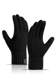 Guantes sin dedos de punto cálidos y unisex, adecuados para hombres y mujeres, cálidos y a prueba de viento para mantener las manos calientes en otoño/invierno